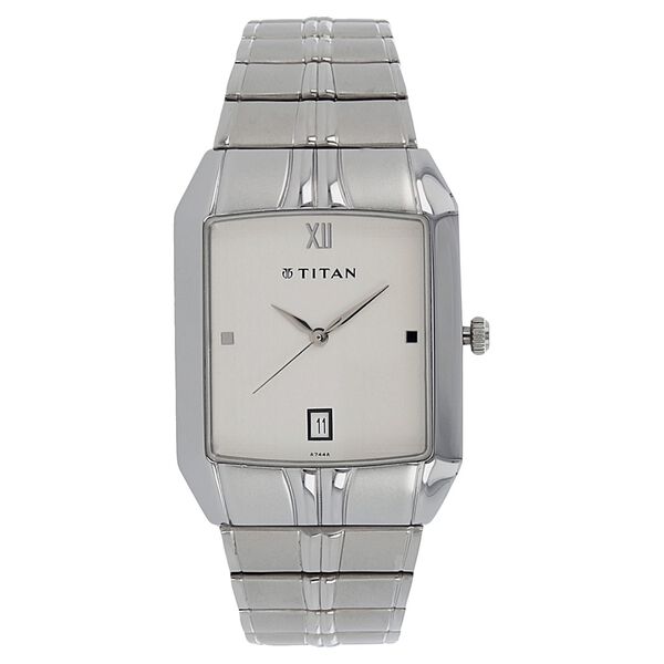 Titan Analog with Date White Dial Metal Strap watch for Men - image number 0