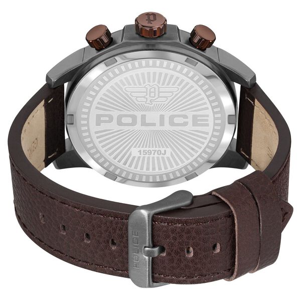 Police Orologio Unisex Al Quarzo – Modello Belmont PL15970JSUBZ.12 Con Cinturino In Pelle E Datario