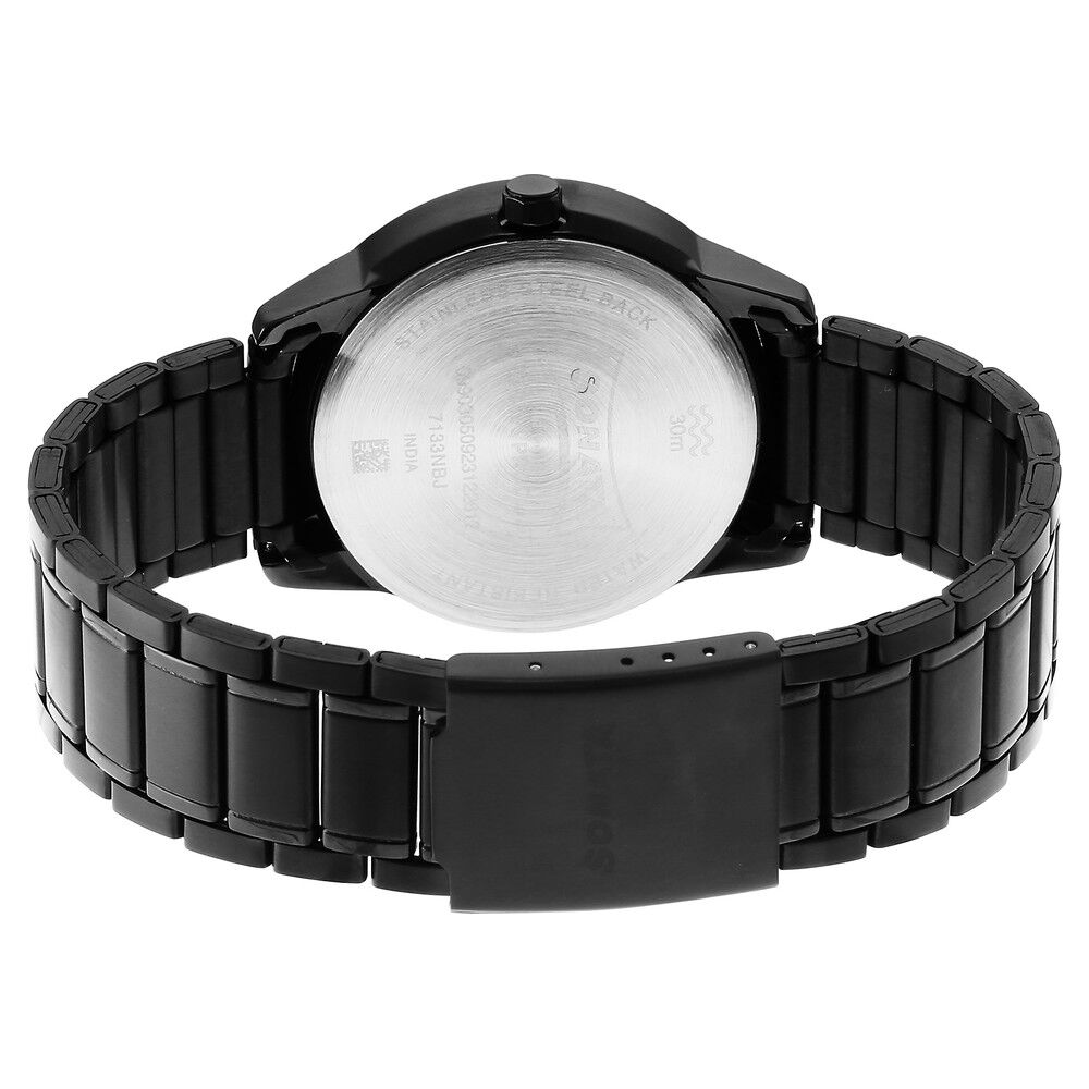 Sonata black metal watch store