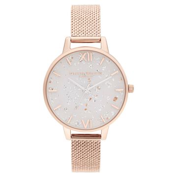 Olivia Burton Quartz Analog White Dial Stainless Steel Strap Watch for Women