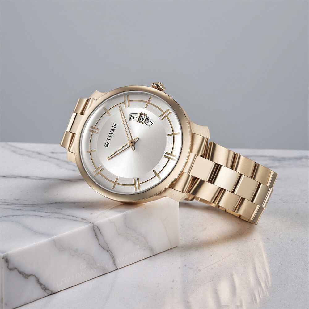 Titan Classic Distincta Silver Dial Analog with Date Stainless Steel Strap watch for Men-image-5