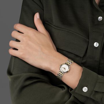 Cerruti 1881 Quartz Analog Silver Dial Two Toned Stainless Steel Strap Watch For Women