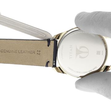 22 mm Blue Genuine Leather Strap for Men