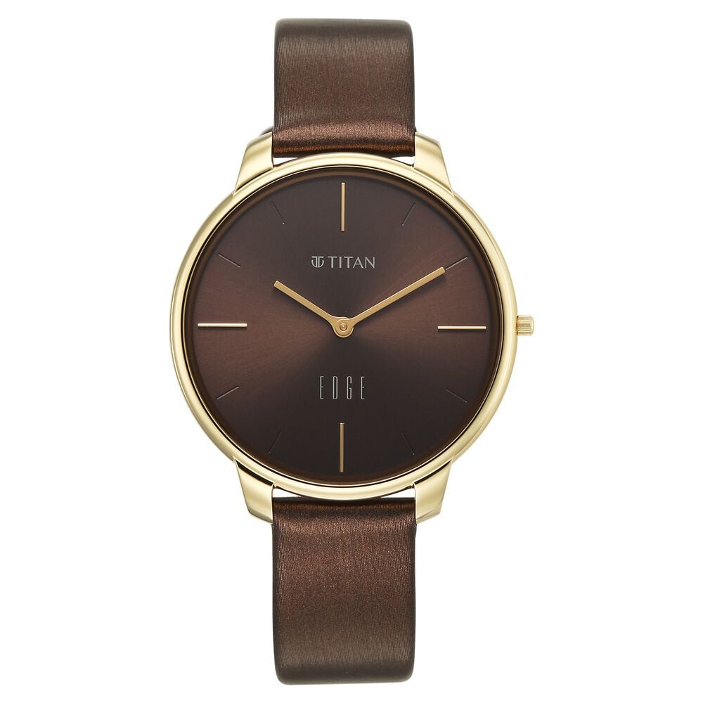 Edge Velora Quartz Analog Brown Dial Two Toned Leather Strap Watch For Women-image-48