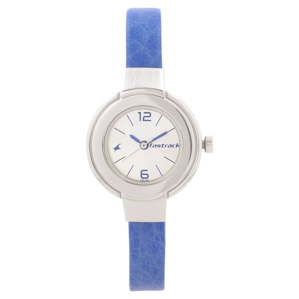 Fastrack Quartz Analog Silver Dial Leather Strap Watch for Girls - image number 0
