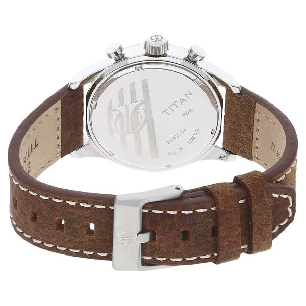 Titan Quartz Chronograph Blue Dial Leather Strap Watch for Men - image number 3
