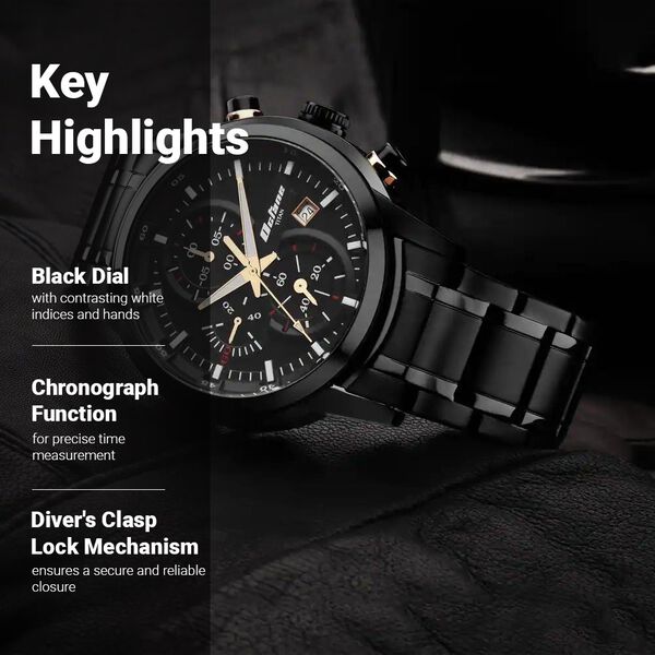 Titan Octane Black Dial Chronograph Watch for Men - image number 2
