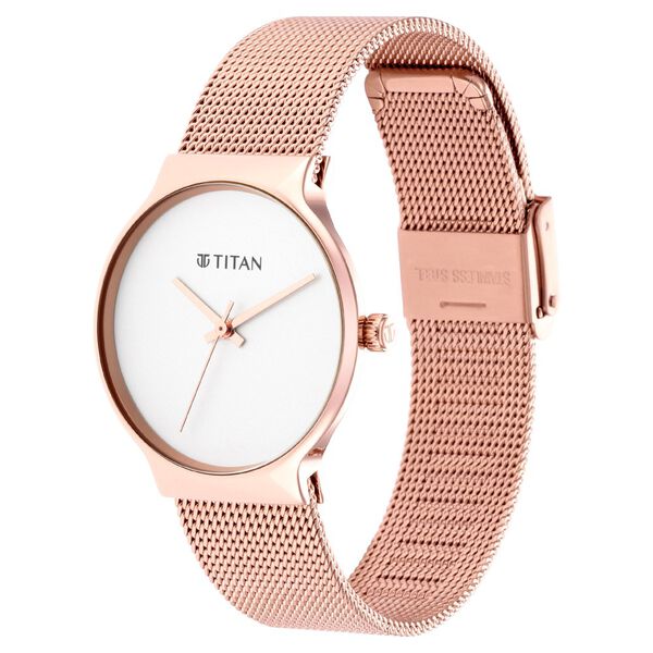 Titan Slimline Silver Dial Women Watch With Stainless Steel Strap - image number 3