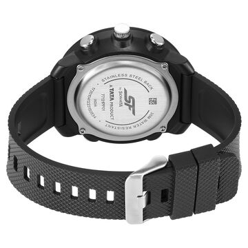 SF Zest Quartz Analog Digital Dial Black Polyurethane Strap Watch For Men