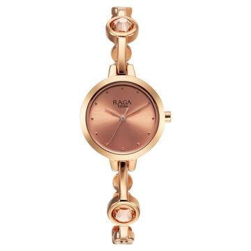 Titan Raga Viva Quartz Analog Rose Gold Dial Metal Strap Watch for Women