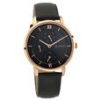 Titan Women's Regal: Roman Numeral Black Dial & Leather Strap Watch - image number 0