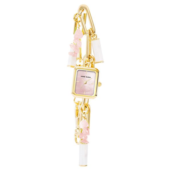 Anne Klein Quartz Analog Pink Dial Metal Studded with Rose quartz Gemstone Strap Watch for Women - image number 0