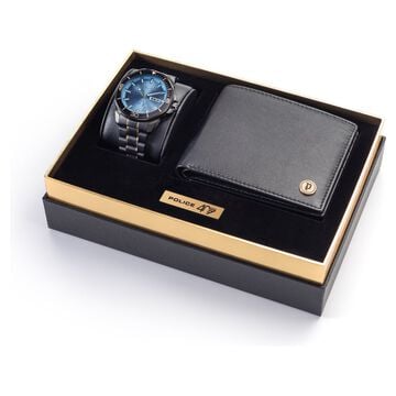 Police Quartz Analog Blue Dial Stainless Steel Strap Watch for Men