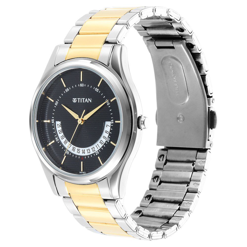 Titan Men s Multifunction Karishma Two Tone Steel Elegance Watch