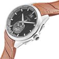Xylys Swiss Chronograph Brown Leather Strap Black Dial Watch For Men - image number 2