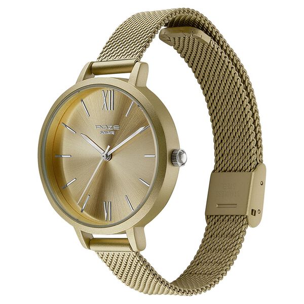 Sonata Poze Quartz Analog Golden Dial Mesh Strap Watch for Women - image number 3