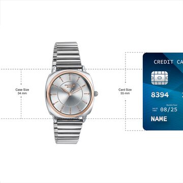 Sonata Poze Quartz Analog Silver Dial Silver Colour Stainless Steel Strap Watch For Women