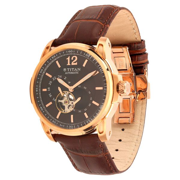 Titan Automatic Brown Dial Stainless Steel Strap watch for Men - image number 1