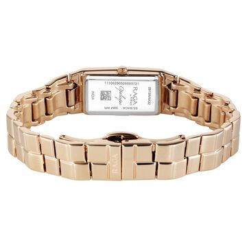 Titan Raga Opalesque Quartz Analog Multicoloured Dial Rose Gold Metal Strap Watch For Women