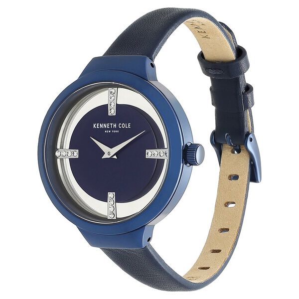 Kenneth Cole Quartz Analog Blue Dial Leather Strap Watch for Women - image number 2