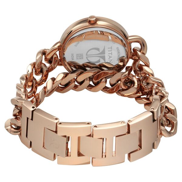 Titan Stellar Rose Gold Dial Analog Stainless Steel Strap watch for Women - image number 4