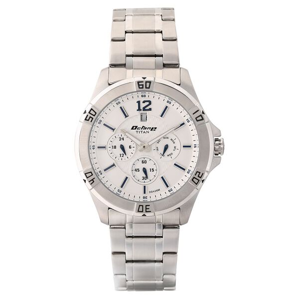 Titan Quartz Analog Silver Dial Stainless Steel Strap Watch for Men - image number 1