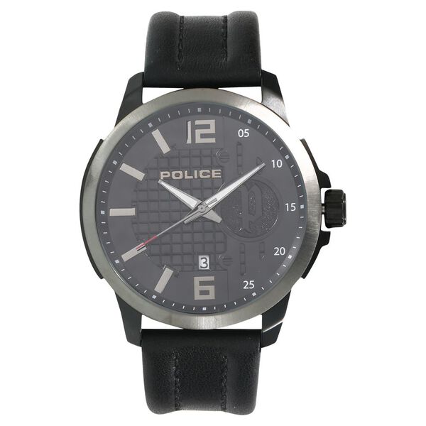 Police Quartz Analog with Date Black Dial Leather Strap Watch for Men - image number 0