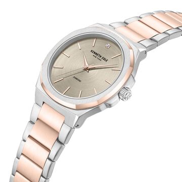 Kenneth Cole Kenneth Cole Quartz Analog Grey Dial With Rose Gold Stainless Steel Strap Watch for Couple