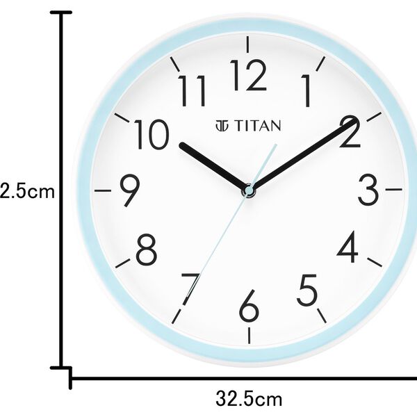 Titan Contemporary White Dial Blue Color Silent Sweep Technology - 32.5 cm x 32.5 cm (Medium) - image number 5
