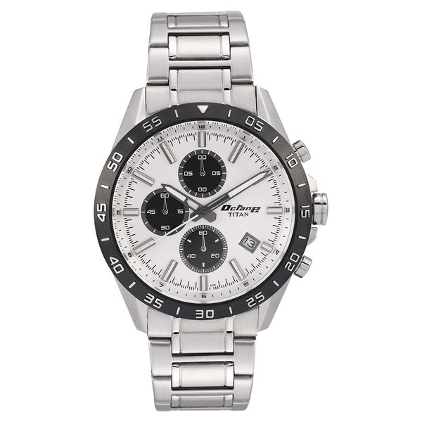 Titan Octane White Chrono Stainless Steel Strap watch for Men - image number 0