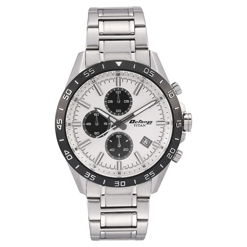 Titan Octane White Chrono Stainless Steel Strap watch for Men - image number 0