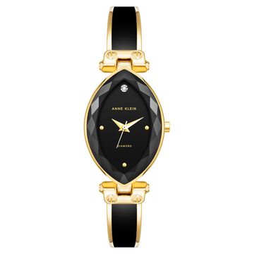 Anne Klein Quartz Analog Black Dial Plastic Strap Watch for Women