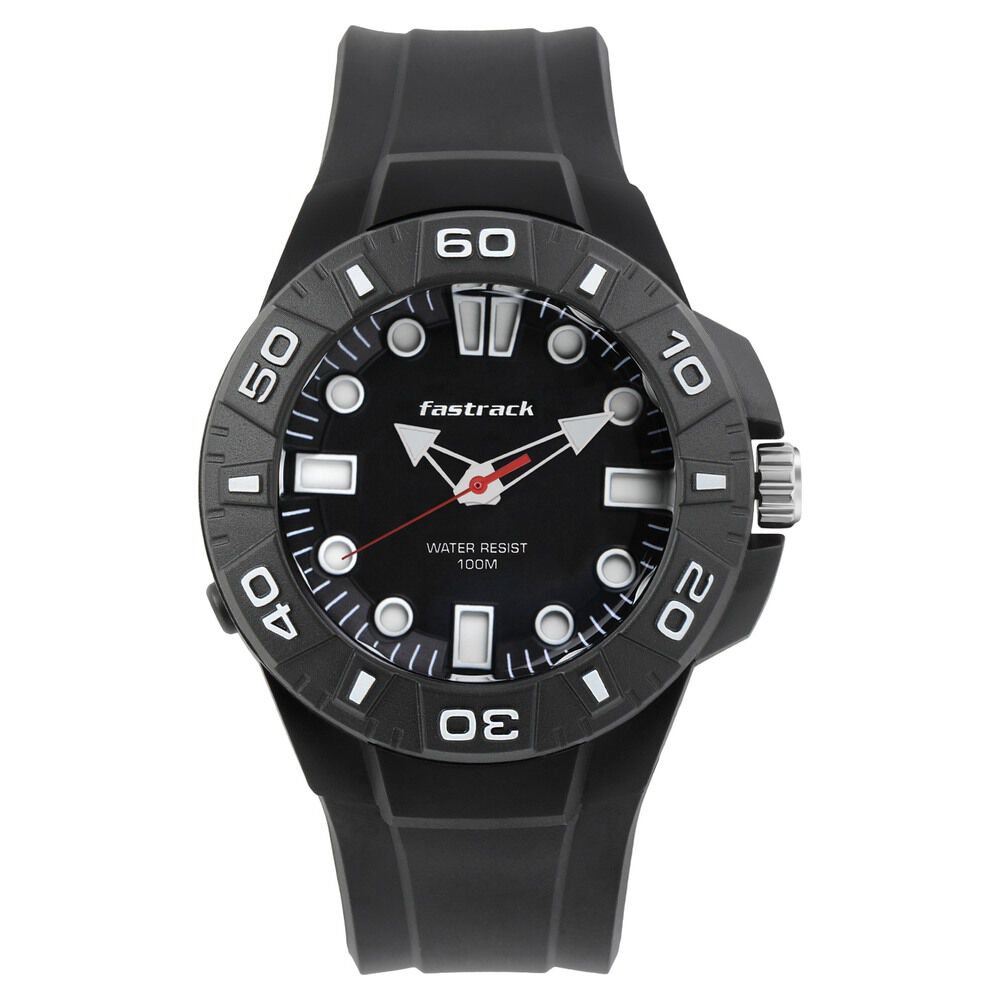 Buy Online Fastrack Trendies Quartz Analog Black Dial Plastic Strap Watch for Guys nm38043pp01 Titan