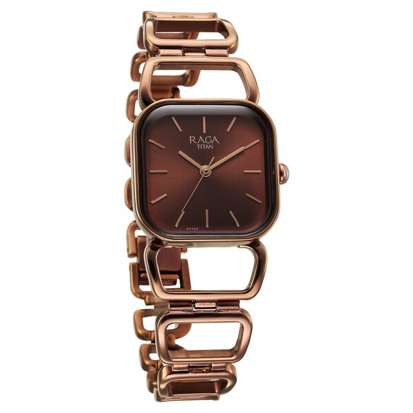 Titan Raga Ascend Quartz Analog Brown Dial With Brown Color Metal Strap Watch For Women - image number 1