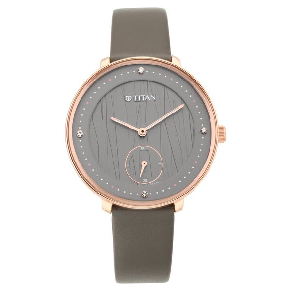 Titan Workwear Black Dial Women Watch With Leather Strap - image number 1