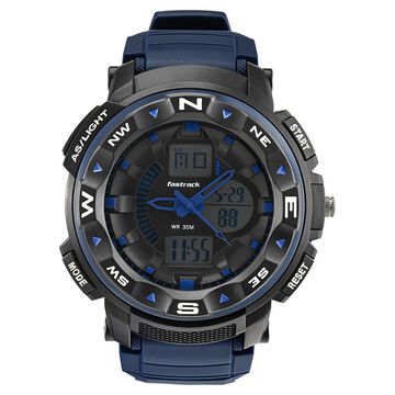 Fastrack AnaDigi Black Dial Plastic Strap Unisex Watch