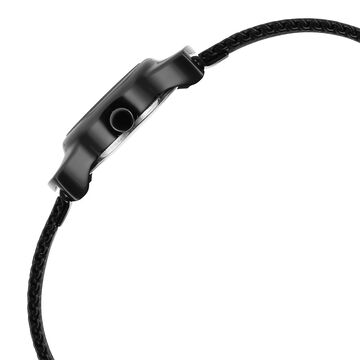 Fastrack Pulse Quartz Analog Black Dial Black Stainless Steel Strap Oval Shaped Watch For Girls