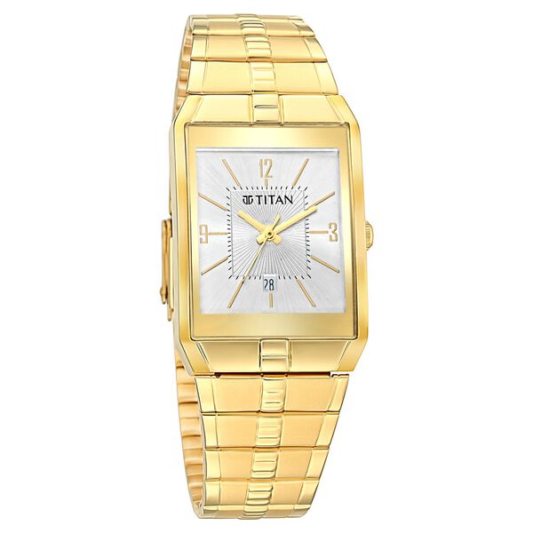 Titan Quartz Analog with Date White Dial Metal Strap Watch for Men - image number 0
