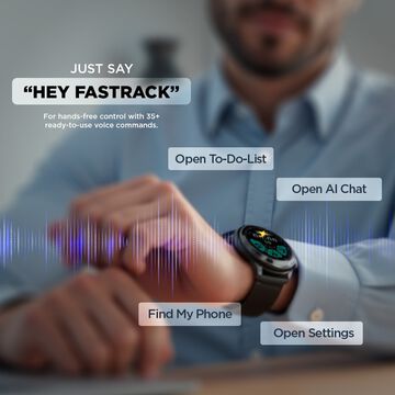 Fastrack VOX Pro Smartwatch 3.5CM Ultra Vu Display, Offline Voice Commands, Functional Crown,Multiple Menu Styles
