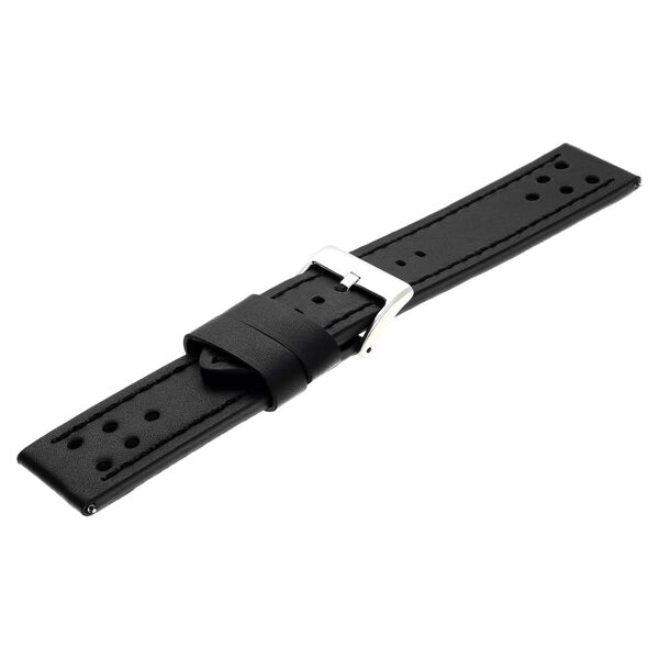 24 mm Black Genuine Leather Straps for Men - image number 3