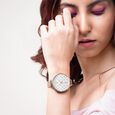 Vyb Iconique By Fastrack Quartz Analog White Dial Metal Strap Watch For Girls - image number 6