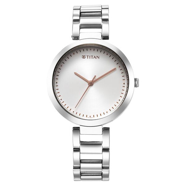 Titan Workwear Quartz Analog Silver Dial Silver Stainless Steel Strap Watch for Women - image number 0