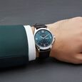 Titan Neo Arabic Analog with Day Date Teal Blue Dial Black Leather Strap Watch for Men - image number 7
