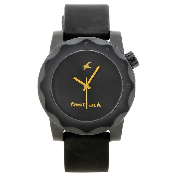 Buy Online Fastrack Quartz Analog Black Dial Plastic Strap Watch