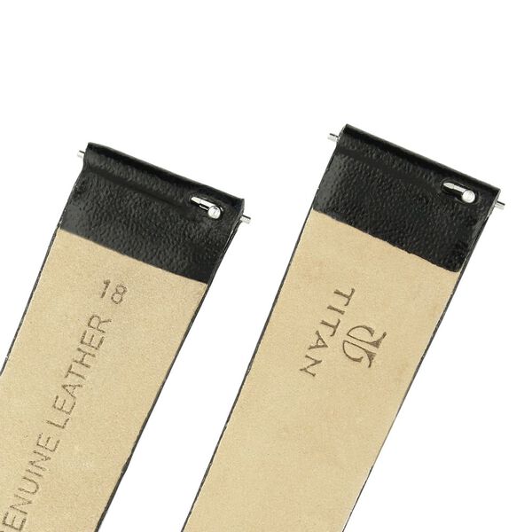 18 mm Black Genuine Leather Strap for Men - image number 4