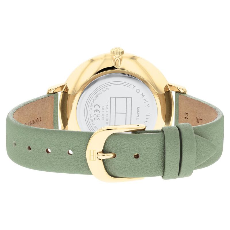 Tommy Hilfiger Quartz Analog Green Dial Leather Strap Watch for Women - image number 2