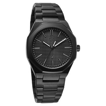 Vyb Challenger By Fastrack Quartz Analog Black Dial Black Stainless Steel Strap Watch For Guys