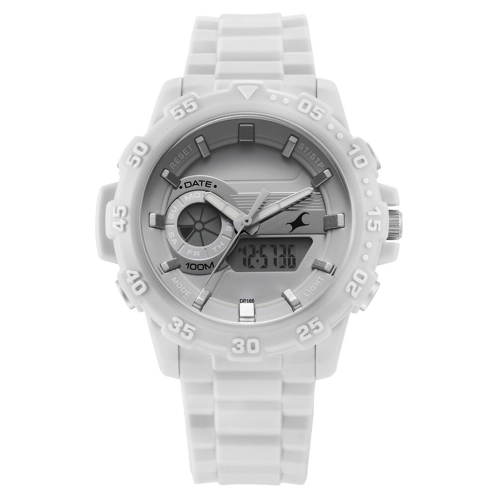 Fastrack Street line Quartz Analog Digital Grey Dial Silicone Strap Watch for Girls-image-40