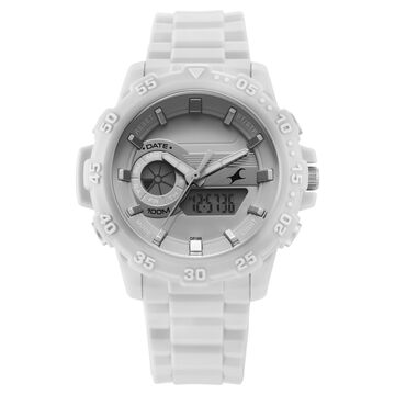 Fastrack Street line Quartz Analog Digital Grey Dial Silicone Strap Watch for Girls