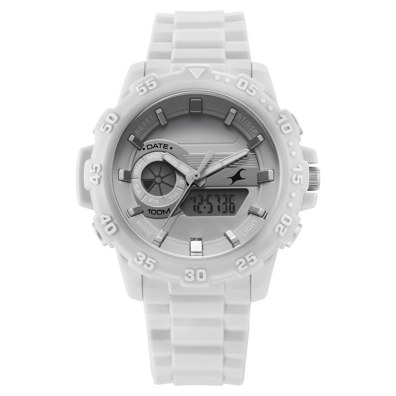 Fastrack Street line Quartz Analog Digital Grey Dial Silicone Strap Watch for Girls